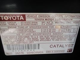 2003 TOYOTA CAMRY SE METALLIC GREEN 2.4L AT Z16257